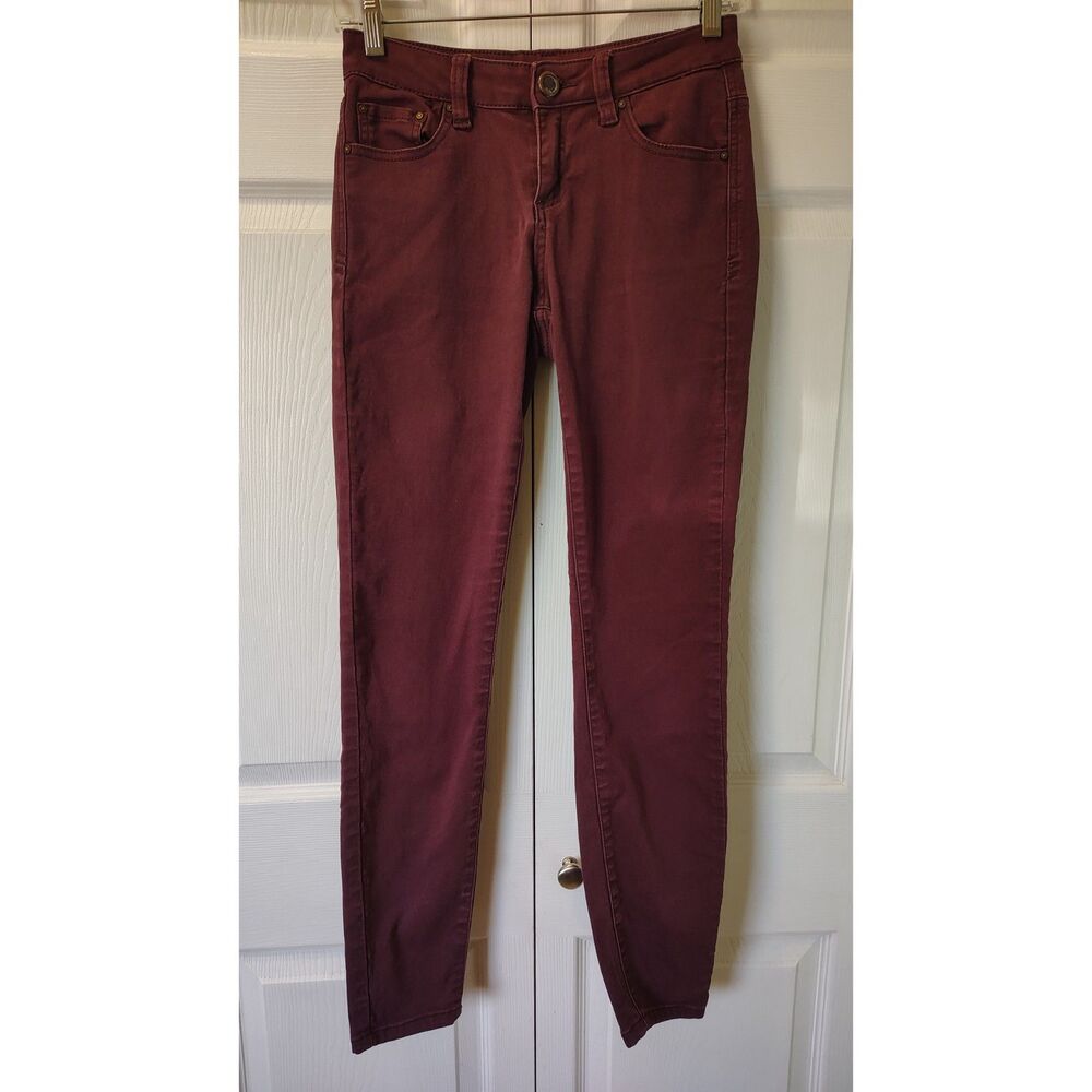 Denim Fueled Burgundy Maroon Skinny Jeans - Stretch Denim - Juniors Size 3